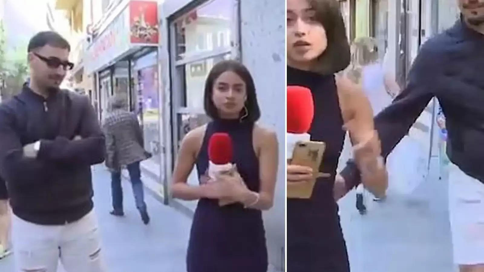 Viral Video: महिला कर रही सड़क पर लाइव रिपोर्टिंग, राह चलते शख्स ने ले लिए मज़े 