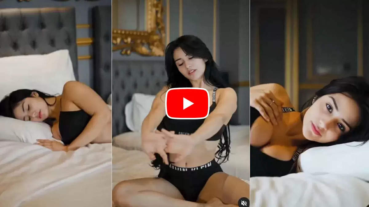 Sexy Video: The girl lay down on the bed wearing a black bra, then showed her sexy moves, the boys lost their sleep