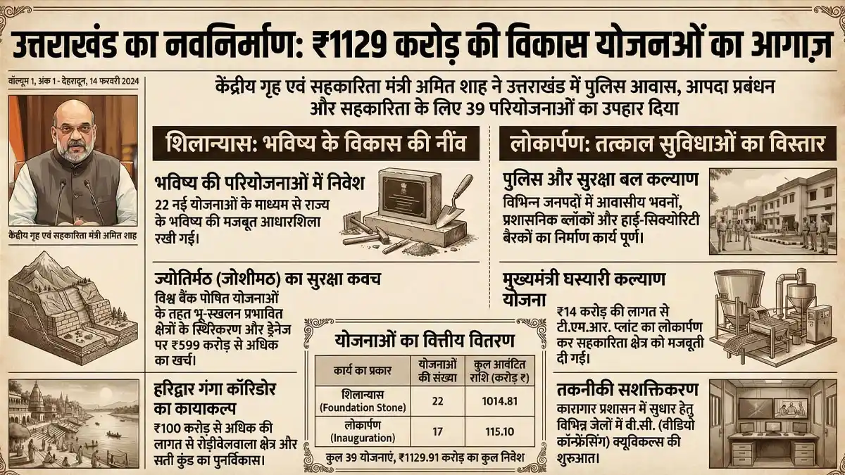 Amit Shah ने उत्तराखंड को दी 1129 करोड़ की सौगात, 39 योजनाओं का किया लोकार्पण और शिलान्यास