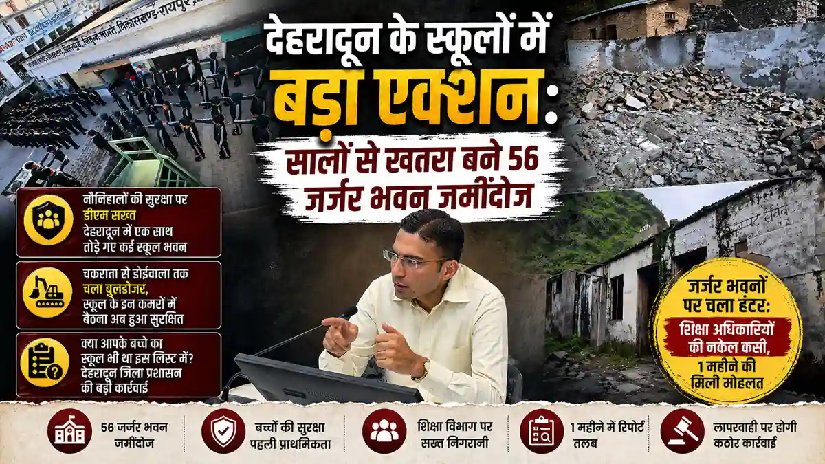 नौनिहालों की सुरक्षा पर डीएम सख्त, देहरादून में एक साथ तोड़े गए कई जर्जर स्कूल भवन