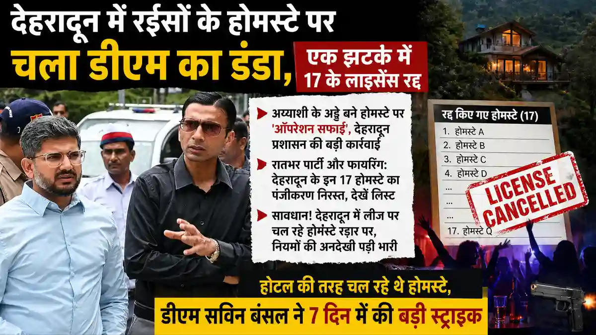 DM Savin Bansal Action : देहरादून में रईसों के होमस्टे पर चला डीएम का डंडा, एक झटके में 17 के लाइसेंस किये रद्द