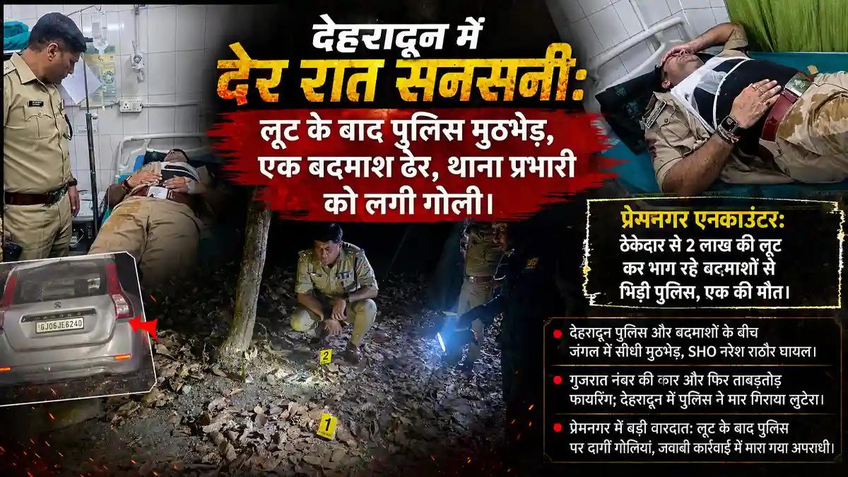 Premnagar Encounter : ठेकेदार से 2 लाख की लूट कर भाग रहे बदमाशों से भिड़ी पुलिस, SHO नरेश राठौर हुए घायल