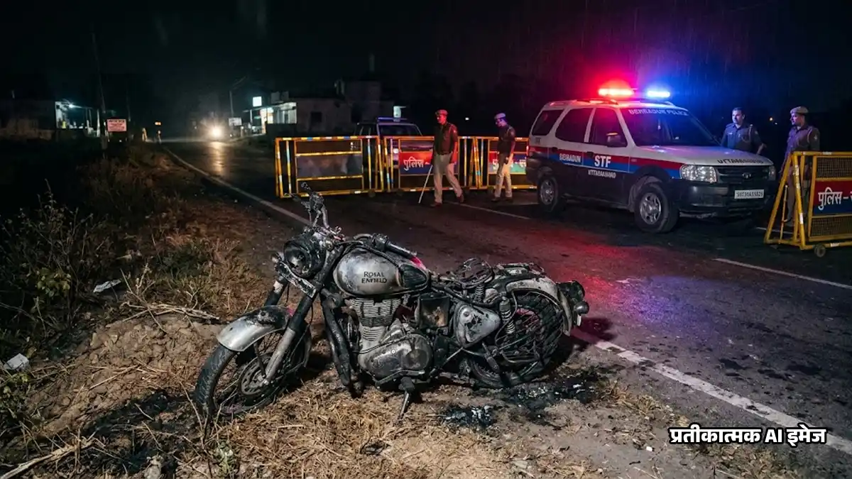 Haridwar News : बहादराबाद में अज्ञात वाहन की टक्कर से बाइक में लगी आग, पूर्व प्रधान के बेटे समेत दो ने गंवाई जान