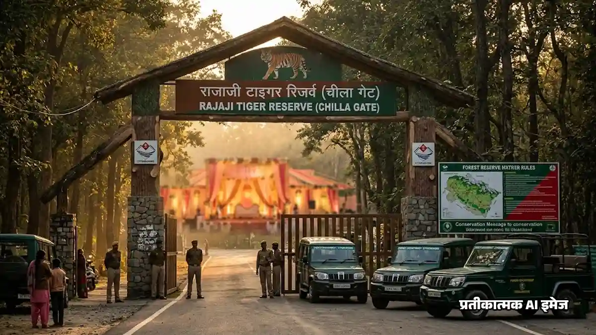 राजाजी टाइगर रिजर्व में मंत्री के बेटे की शादी पर बवाल: पंडाल हटा, मंदिर समिति पर मुकदमा