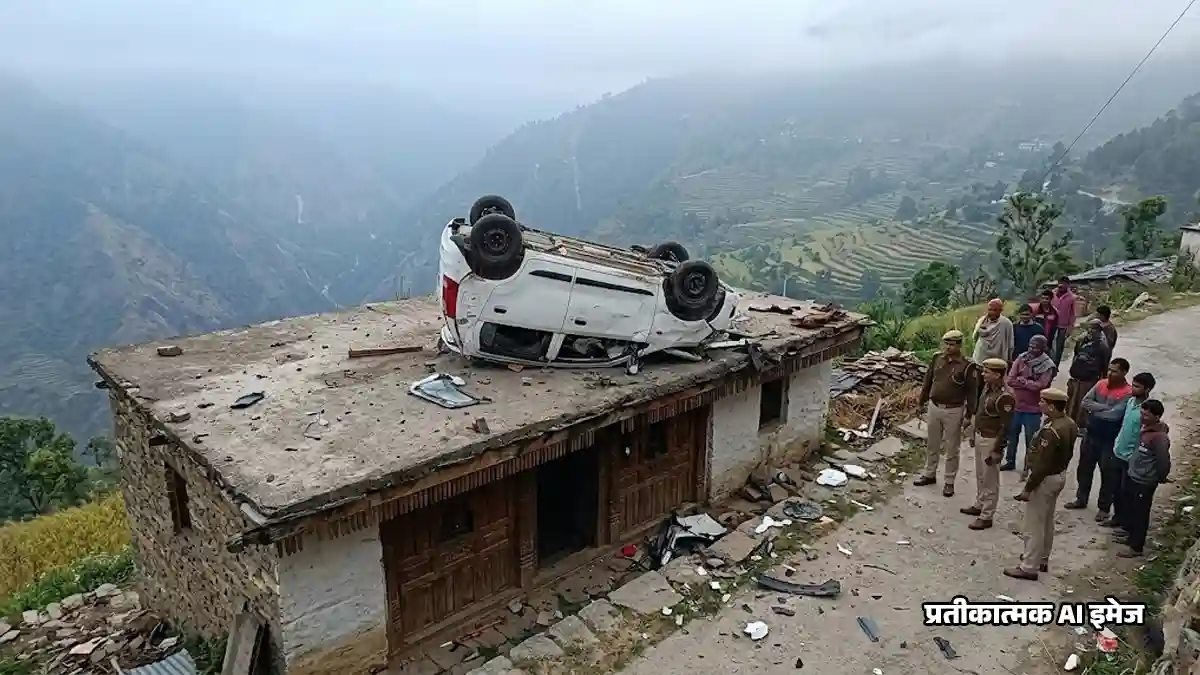 अल्मोड़ा: अनियंत्रित होकर मकान की छत पर गिरी कार, बागेश्वर के युवक की मौके पर मौत