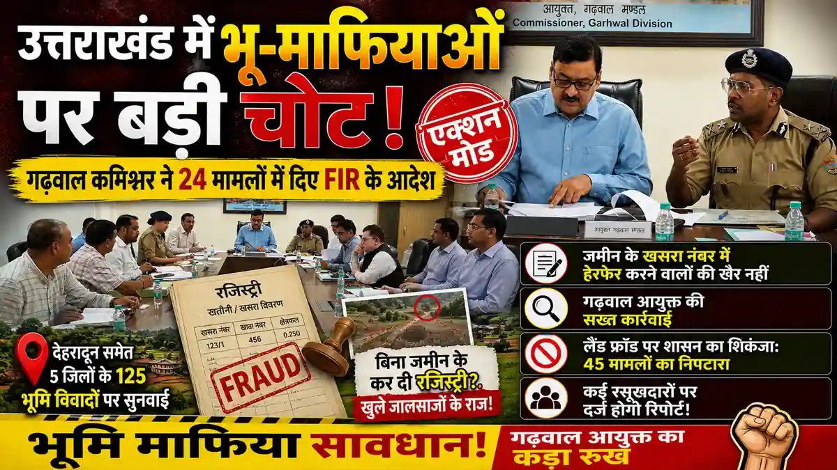 Land Fraud in Uttarakhand : उत्तराखंड में भू-माफियाओं पर बड़ी चोट, गढ़वाल कमिश्नर ने 24 मामलों में दिए FIR के आदेश