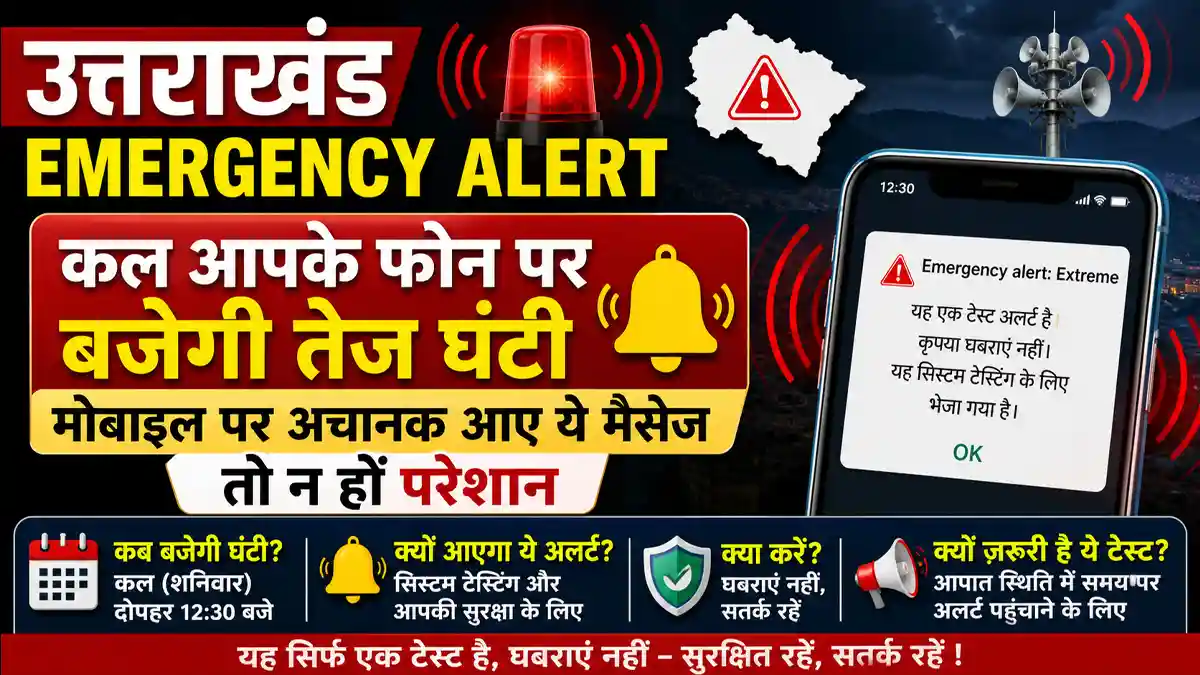 Uttarakhand Emergency Alert : कल आपके फोन पर बजेगी तेज घंटी, मोबाइल पर अचानक आए ये मैसेज तो न हों परेशान