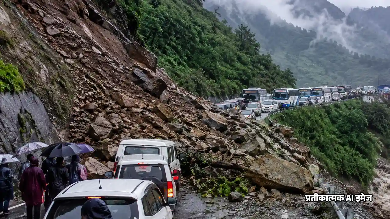 Uttarakhand Monsoon : चारधाम यात्रा पर ब्रेक! सिरोबगड़ में लैंडस्लाइड से बदरीनाथ हाईवे बंद, 10 KM तक लगा भारी जाम